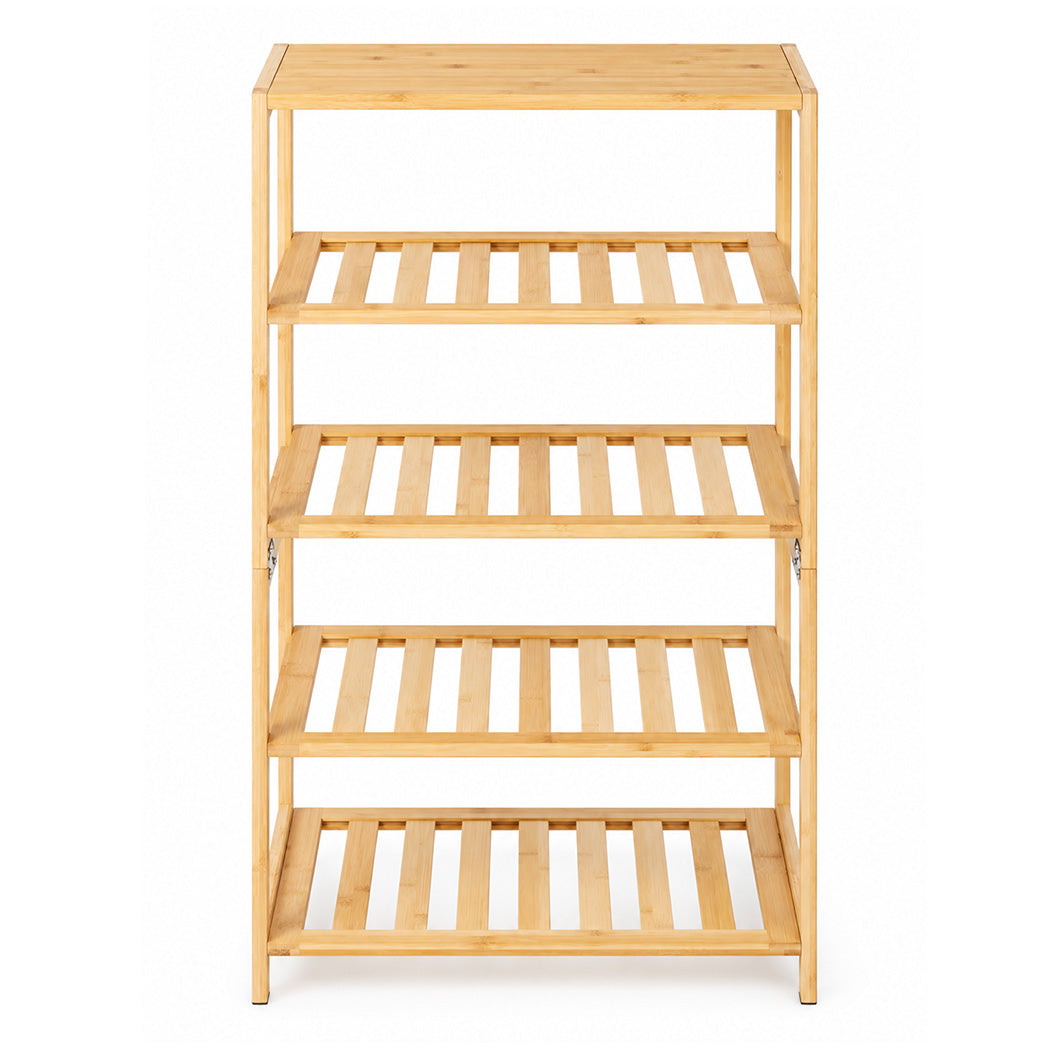 Bamboo Shoe Rack 5 Tier Storage 45x28x80cm