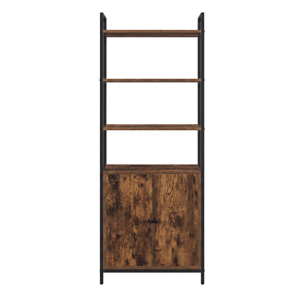 Levede 6 Tier Bookshelf Storage Cabinet Bookcase Display Adjustable Shelves Door