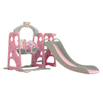 Kids Slide Swing Basketball Ring Pink