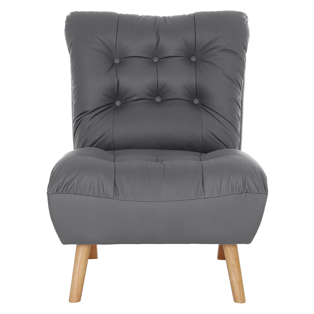 Premium Accent Chair Sofa Recliner Adjustable Grey  Space-Saving