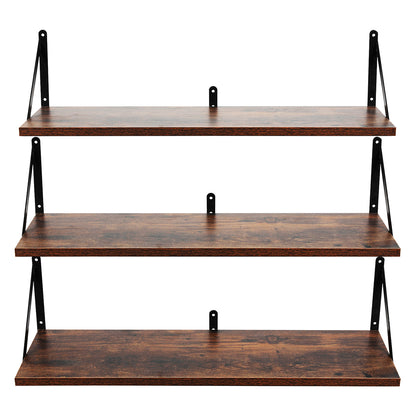 Levede Floating Shelves 3 Pcs Wall Mounted Rustic Storage Display Rack Bedroom