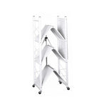 Foldable Storage Shelf Display White 4 Tiers