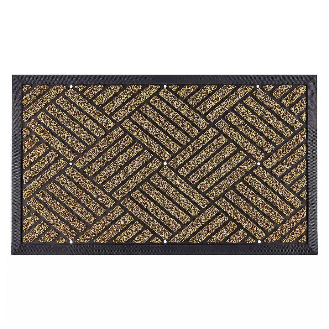 Front Door Mat Heavy Duty Brown 43x73cm