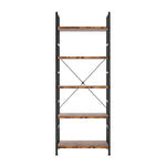 Compact 5-Tier Industrial Bookshelf Bookcase 157.5cm  Sleek Modern