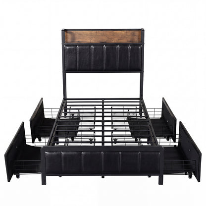 Single Bed Frame Storage Drawer 208x95x101cm