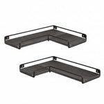 Floating Corner Wall Shelves 2 Pack Black | HomeAndLiving