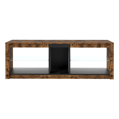 Tv Stand Glass Cabinet Oak 140x35x47cm