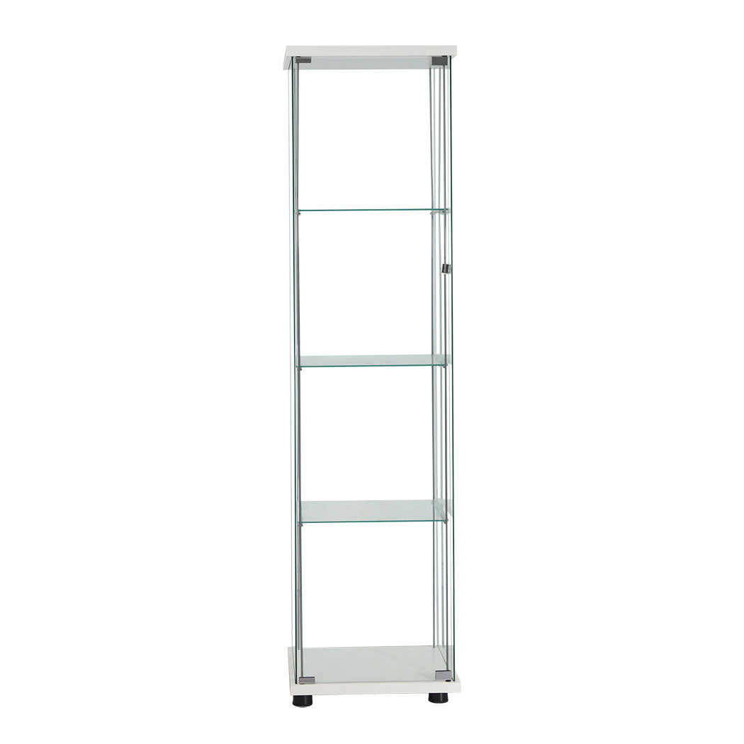 Functional Display Cabinet Tempered Glass White  Comfortable Design