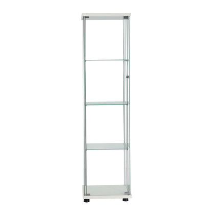 Functional Display Cabinet Tempered Glass White  Comfortable Design