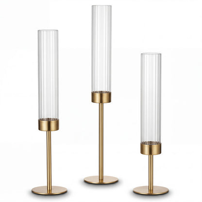 Gold Candle Holder Set 10x10x36cm