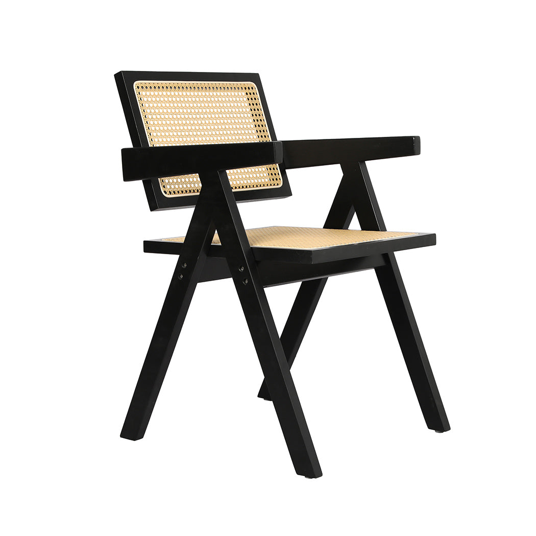 Elegant 8x Black Wicker Armchair Dining Chair  Adjustable Height