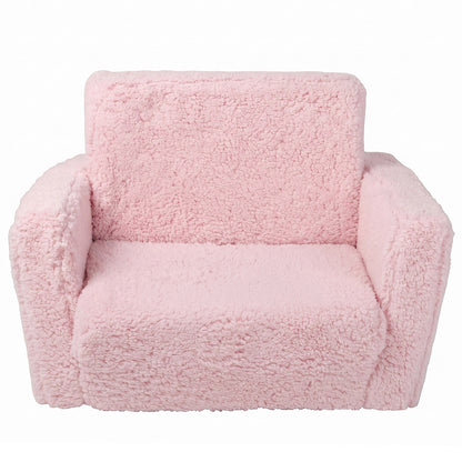 Kids Sofa Bed Pink 59.5x43.2x43.2cm