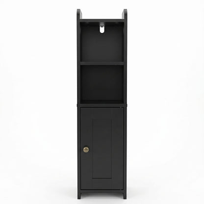 Levede Bathroom Cabinet Storage Slim Organiser Paper Holder Corner 78.5cm Black