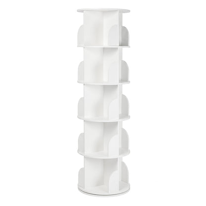 Rotating Bookshelf 5 Tier Storage 46x46x158cm