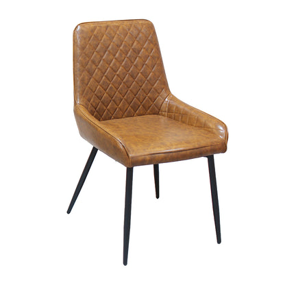 Compact Dining Chairs x 4 Padded Seat PU Faux Leather  High Back