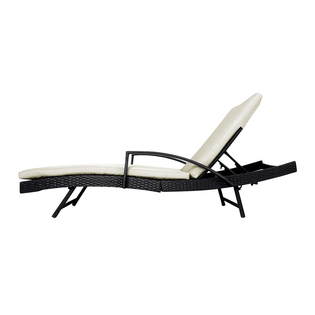 Outdoor Sun Lounger Furniture Beige
