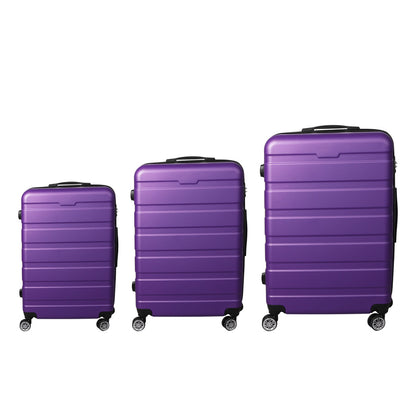 Purple Luggage Set 3PC 33x22x55cm