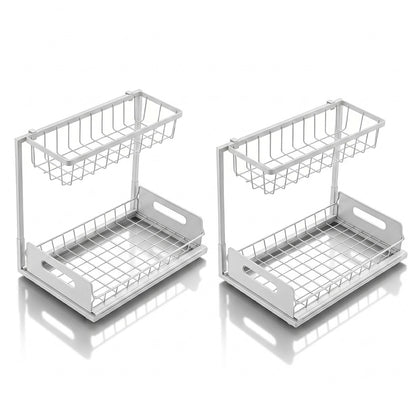 Under Sink Storage Rack 2-Tier Cabinet Organiser | HomeAndLi - 3