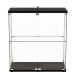 Luxury Glass Display Cabinet Lockable Collections Storage 2 Tier