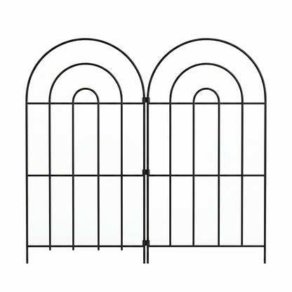 Garden Fence Black Picket 60x33cm