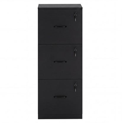 Levede File Cabinet 3 Lockable Drawers Modern Document Organiser Home Office
