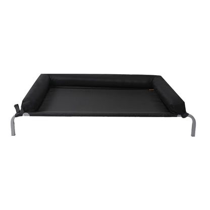 Large Pet Bed Black Fabric 77x47x15cm