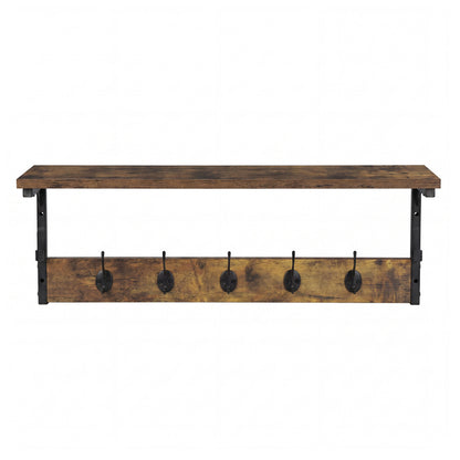 Wall Mounted Coat Rack Shelf 7 Hooks | HomeAndLiving - 3