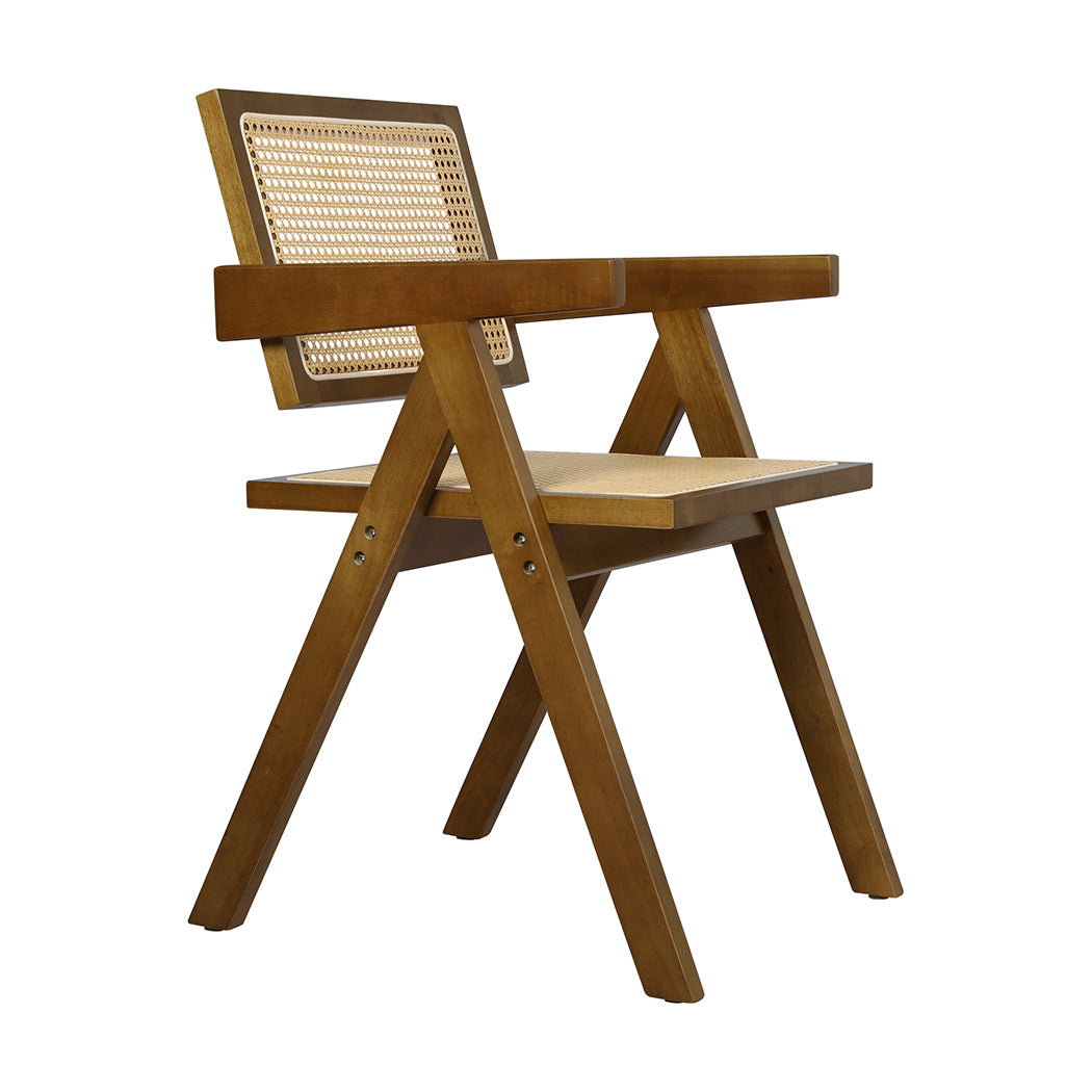Premium 4x Walnut Wicker Armchair Dining Chair  Multipurpose Use