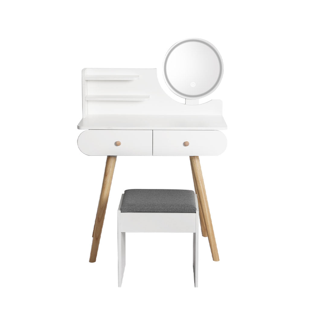 Luxury Dressing Table Stool LED Mirror  Foldable Function Classic