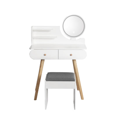 Luxury Dressing Table Stool LED Mirror  Foldable Function Classic