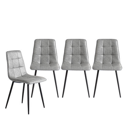 Ergonomic 4x Dining Chairs Kitchen Chair Grey Faux Leather  Easy