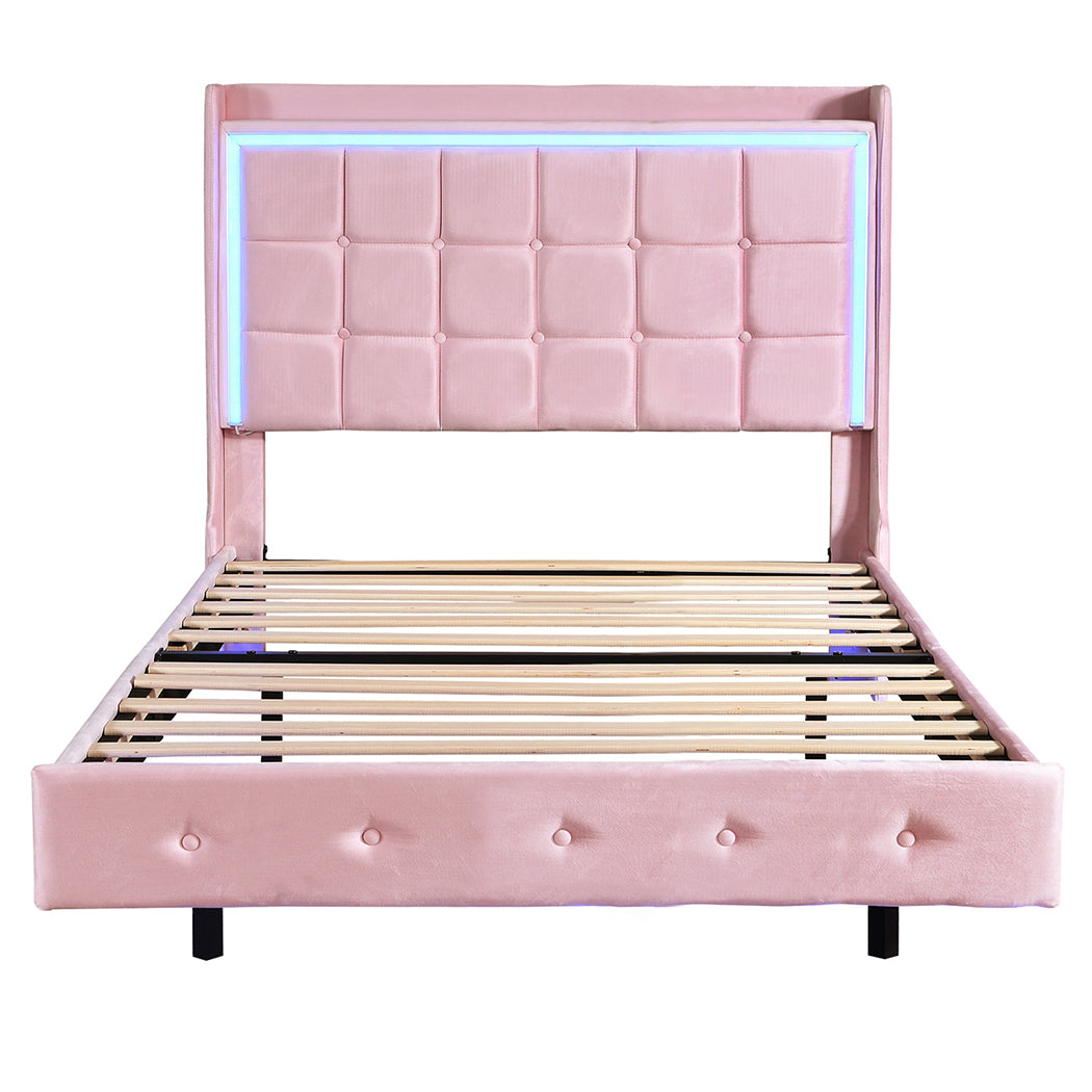 Floating Bed Frame With RGB Light 217x114x112.5cm