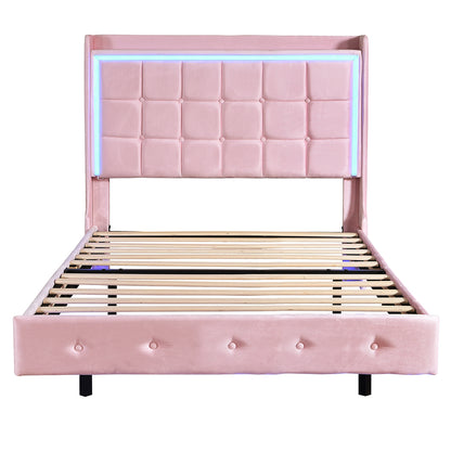 Floating Bed Frame With RGB Light 217x114x112.5cm