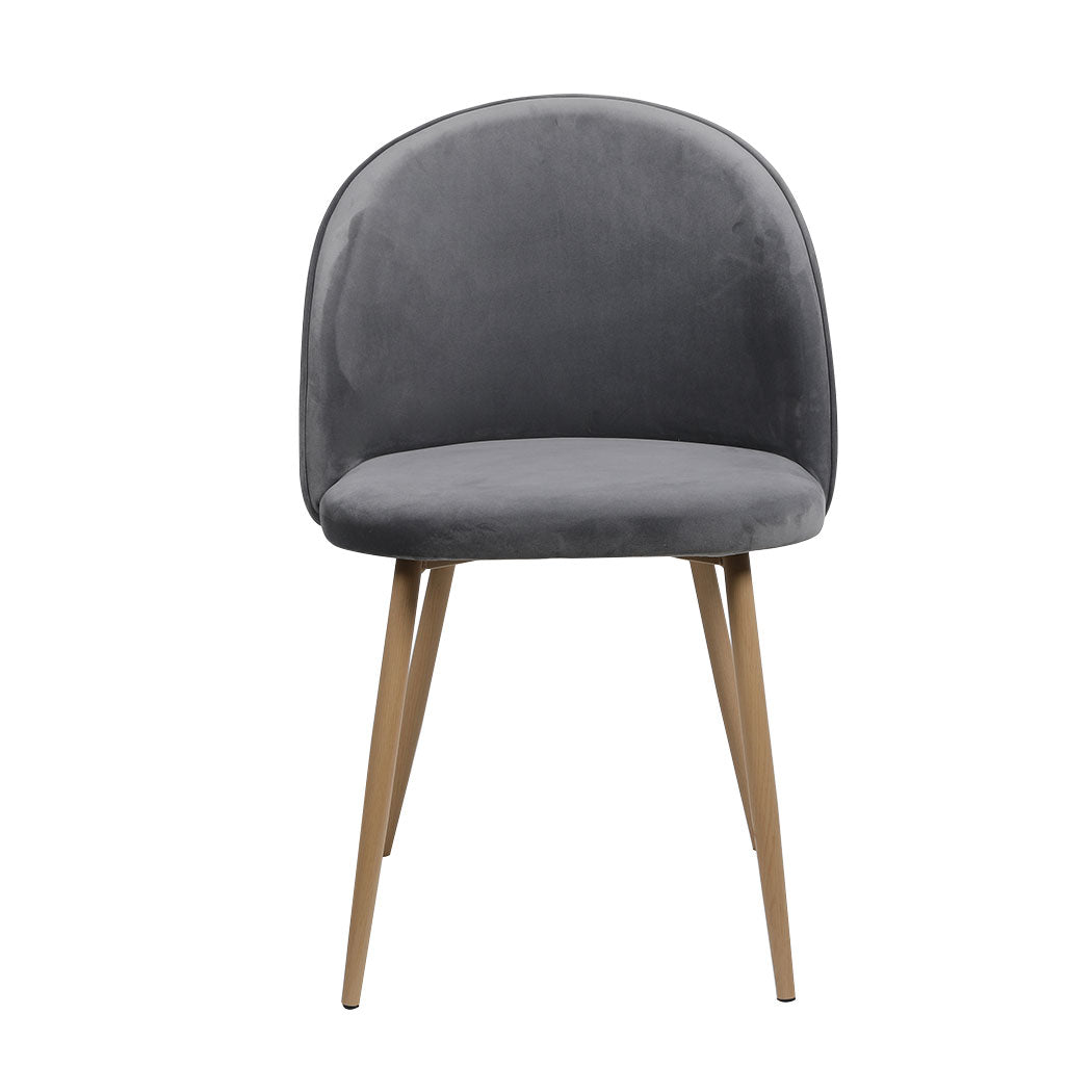 Compact 8x Dining Chairs Seat French Grey  Easy Assembly Classic