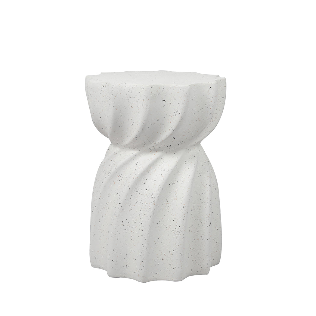 Ergonomic Side Table End Terrazzo Hourglass  Wood Finish Classic