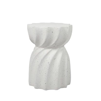 Ergonomic Side Table End Terrazzo Hourglass  Wood Finish Classic