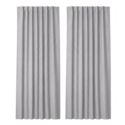 Marlow Blackout Curtains Thermal Linen Look Blockout Drapes 2 Panels Grey