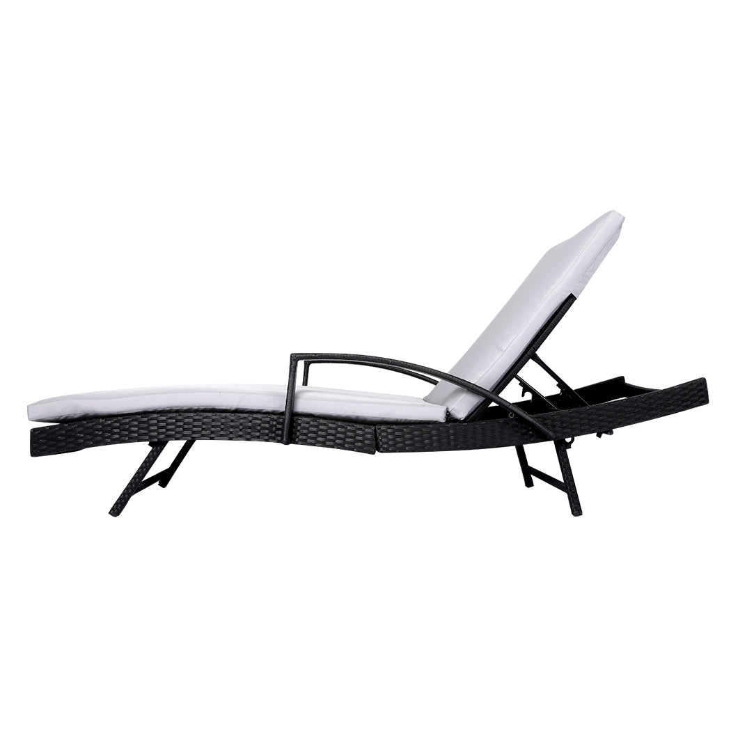 Sun Lounger Wicker Lounge Outdoor Grey