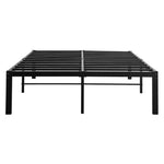 Contemporary Metal Bed Frame Heavy Duty Storage Space  Wood Finish