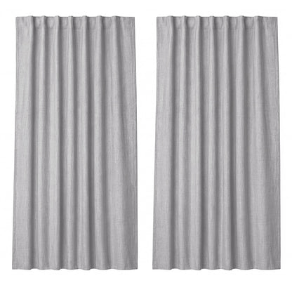 Marlow 2 Panels Blackout Curtains Thermal Linen Look Blockout Drapes Grey