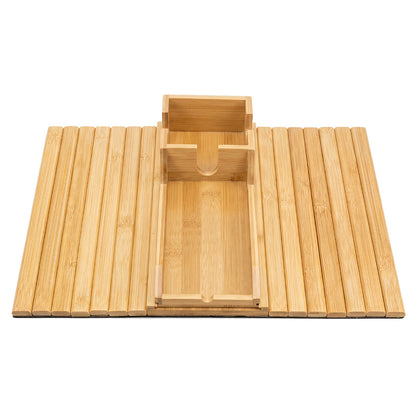Levede Bamboo Sofa Arm Tray Cup Holder Detachable Couch Side Table Non-Slip