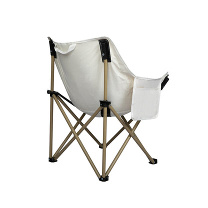 Modern Folding Camping Moon Chair Lightweight Beige  Foldable