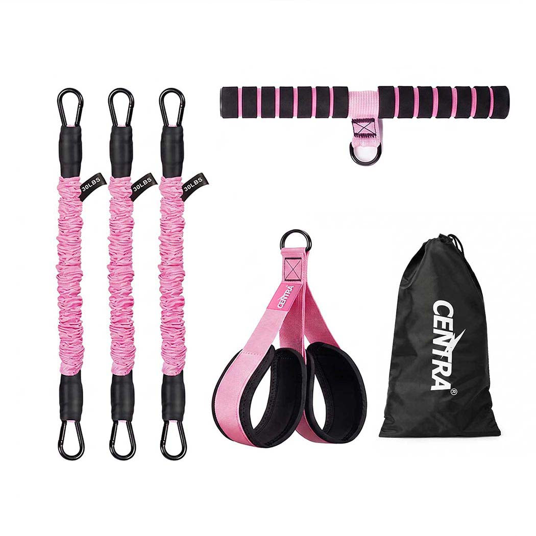 Resistance Bands Set Adjustable Pink 3x30cm