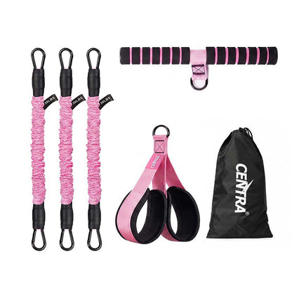 Resistance Bands Set Adjustable Pink 3x30cm