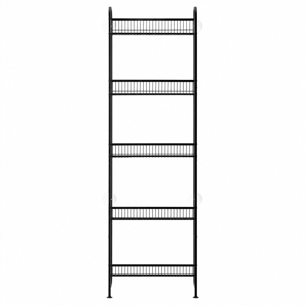 Levede Slim Storage Rack Kitchen Organiser Wall Mounted Metal Shelf Black