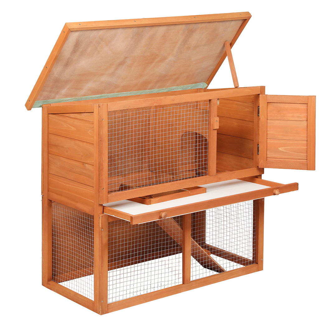 Rabbit Hutch Brown Steel 90x45x80cm