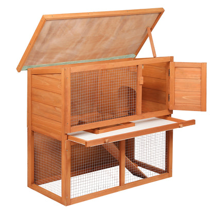 Rabbit Hutch Brown Steel 90x45x80cm