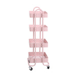 4 Tiers Kitchen Trolley Cart Pink