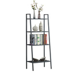 Bookshelf 4 Tier Ladder Shelf Unit Bookcase Black