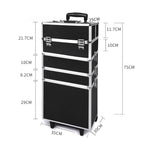 Professional Cosmetic Case Makeup Trolley Black